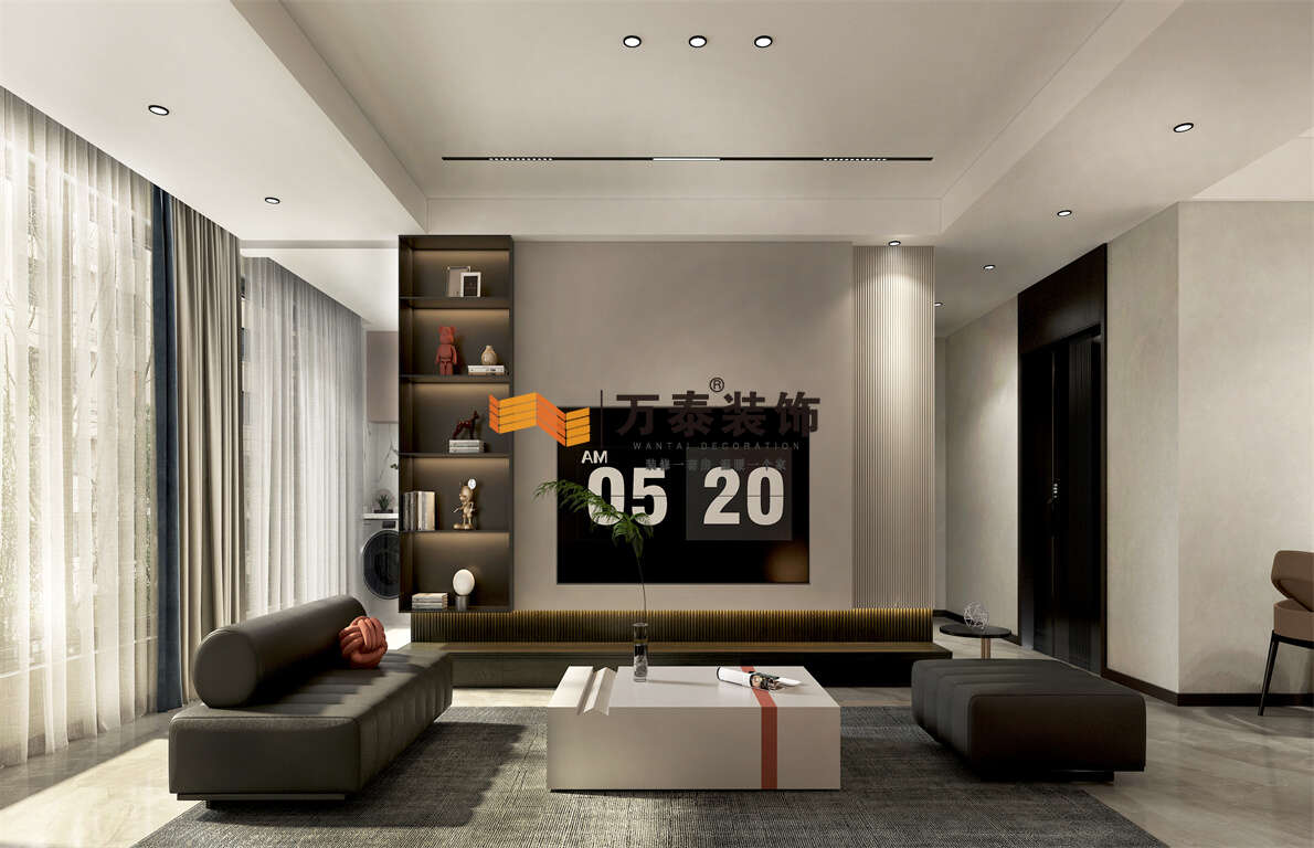 歷下區(qū)越秀麓端府142㎡三室兩廳現(xiàn)代輕奢風(fēng)格裝修案例